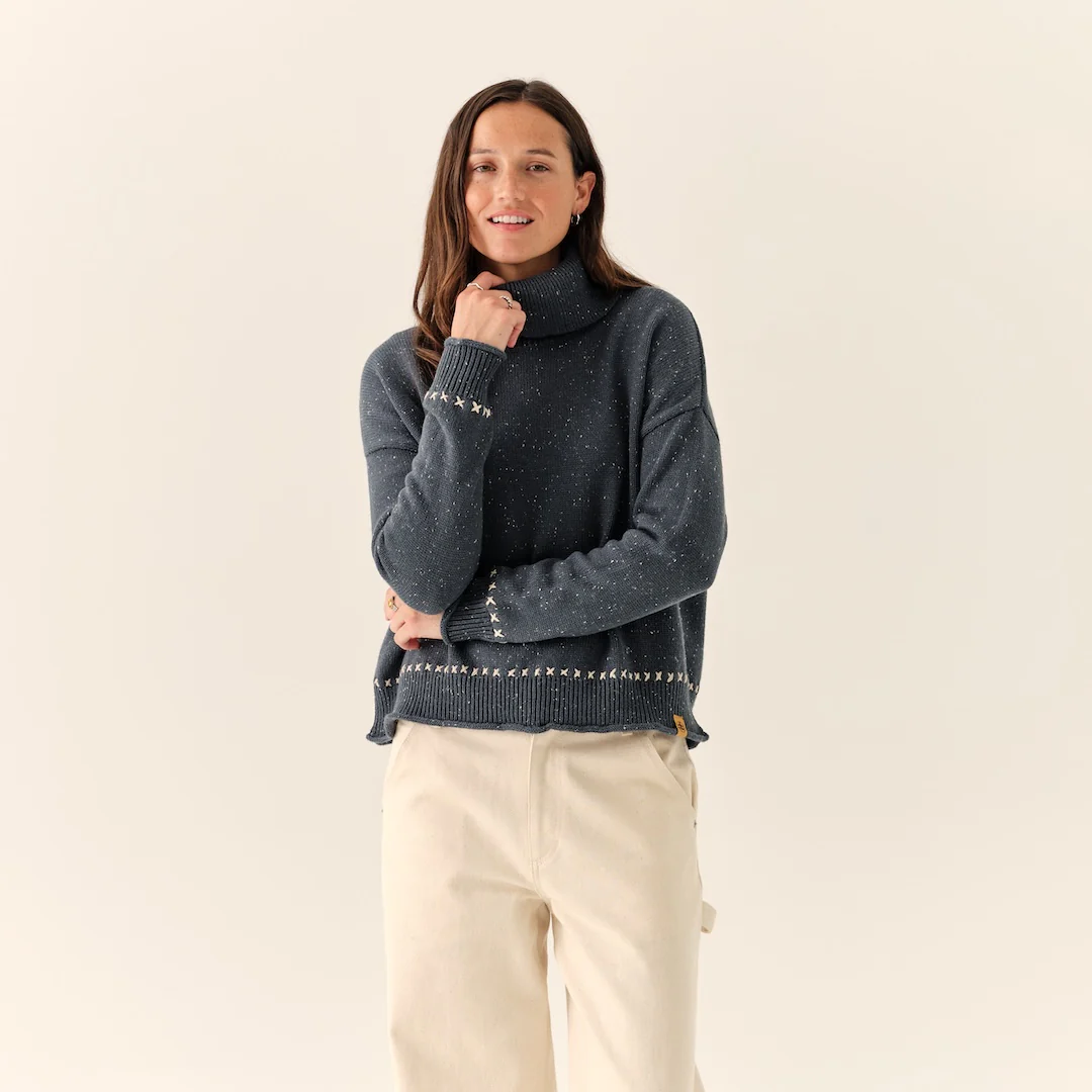 Women's Fisherman Cowl Neck Sweater - Image 5